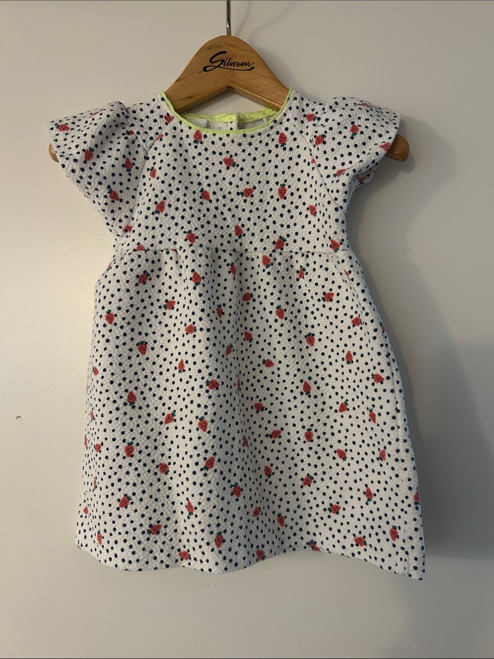 Zara Girls White Floral Polka Dot Dress size 12-18m